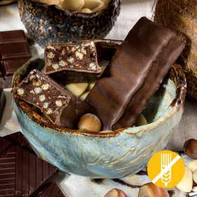 Knuspriger Proteinriegel Schokolade Haselnuss OHNE GLUTEN - Chocolate hazelnut