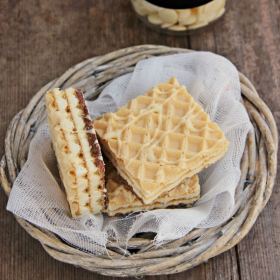 Proteinwaffeln aus weißer Schokolade